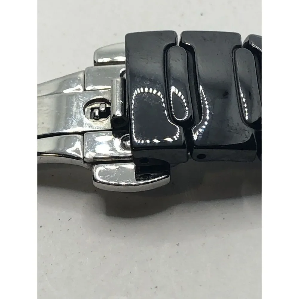 Michael Kors Watch Parts Black Ceramic Partial Band 18mm Links Clasp Only PJ172